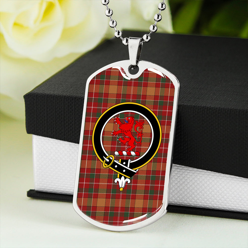MacBrair #2 Modern Clan Badge Classic Tartan Dog Tag Necklace