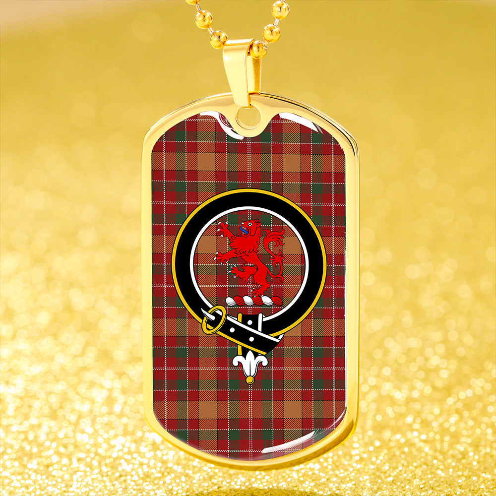 MacBrair #2 Modern Clan Badge Classic Tartan Dog Tag Necklace