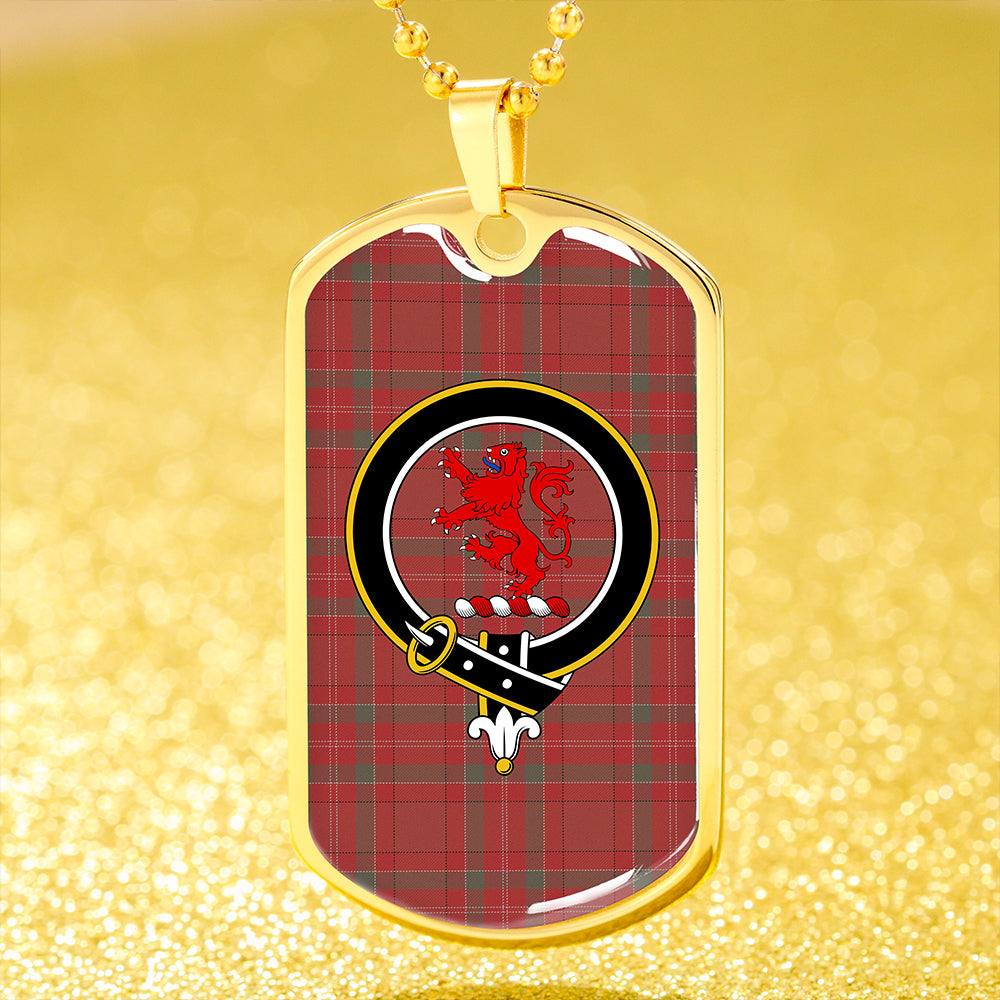 MacBrair #2 Weathered Clan Badge Classic Tartan Dog Tag Necklace