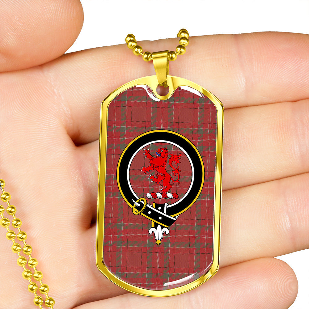 MacBrair #2 Weathered Clan Badge Classic Tartan Dog Tag Necklace