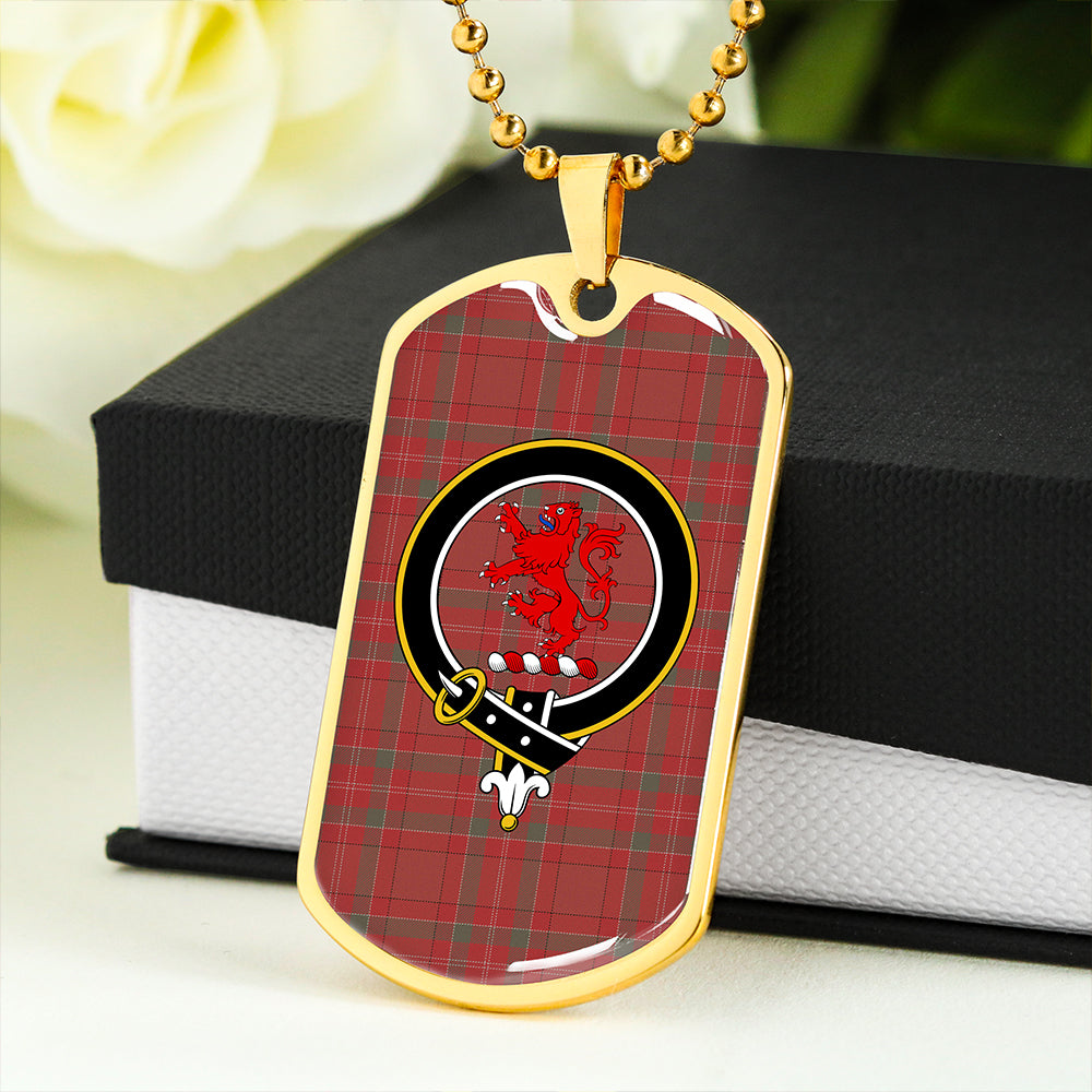 MacBrair #2 Weathered Clan Badge Classic Tartan Dog Tag Necklace