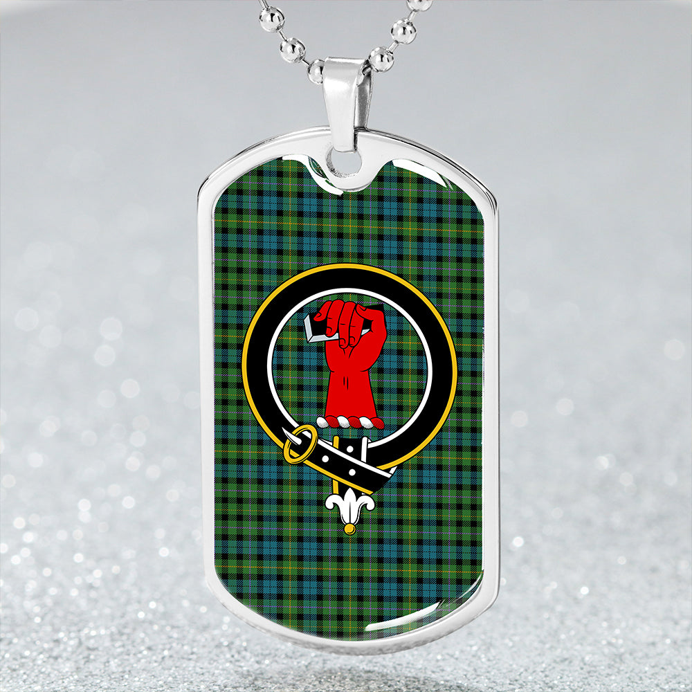 MacBride Ancient Clan Badge Classic Tartan Dog Tag Necklace