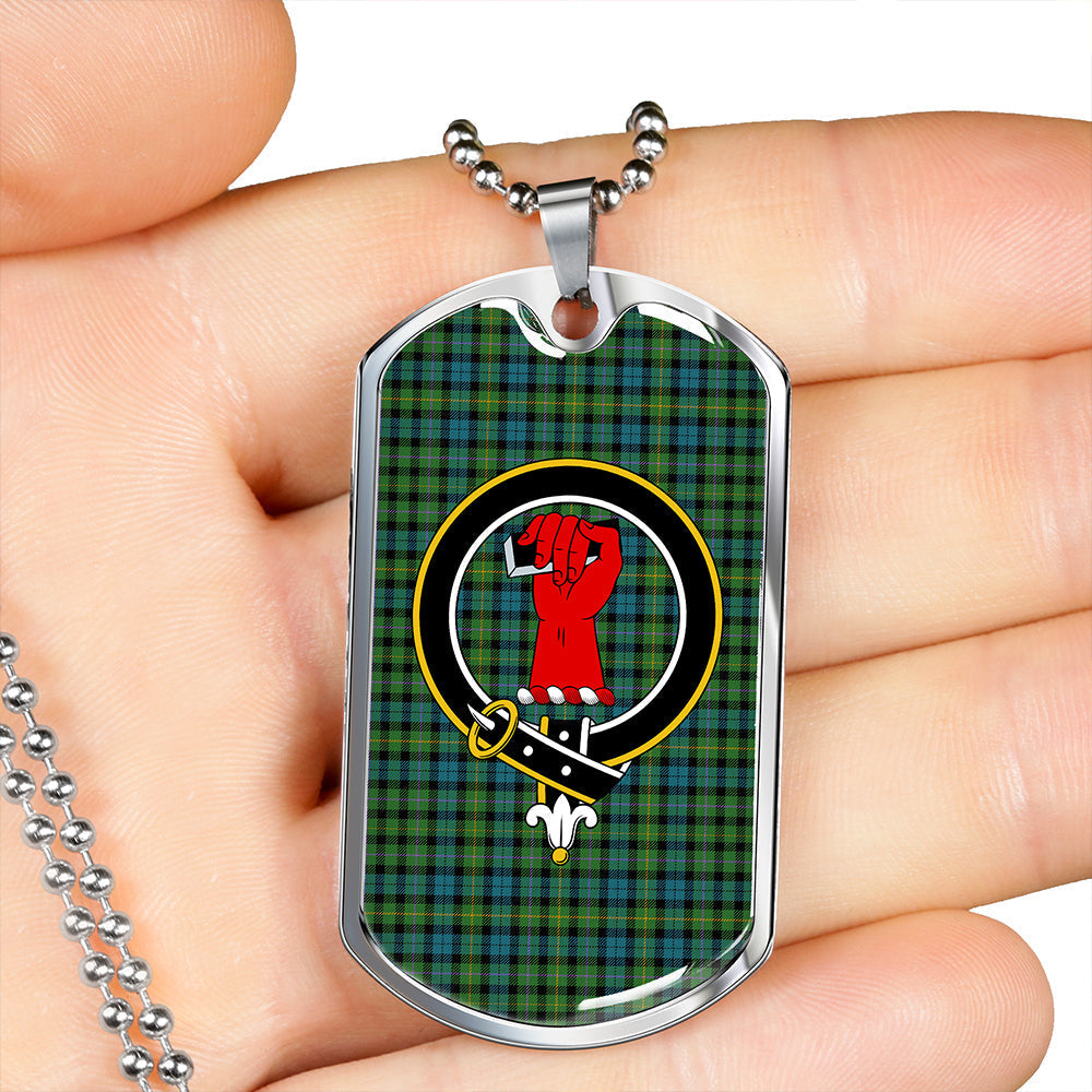 MacBride Ancient Clan Badge Classic Tartan Dog Tag Necklace