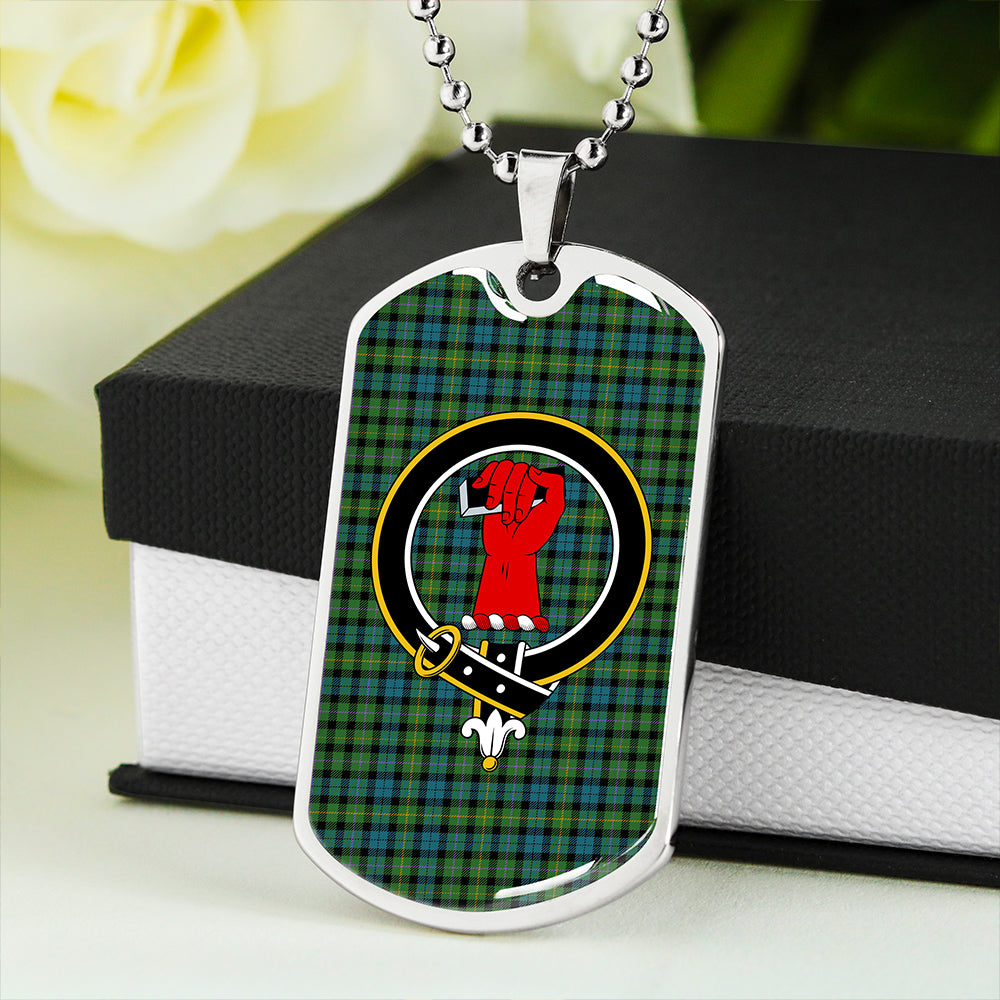 MacBride Ancient Clan Badge Classic Tartan Dog Tag Necklace