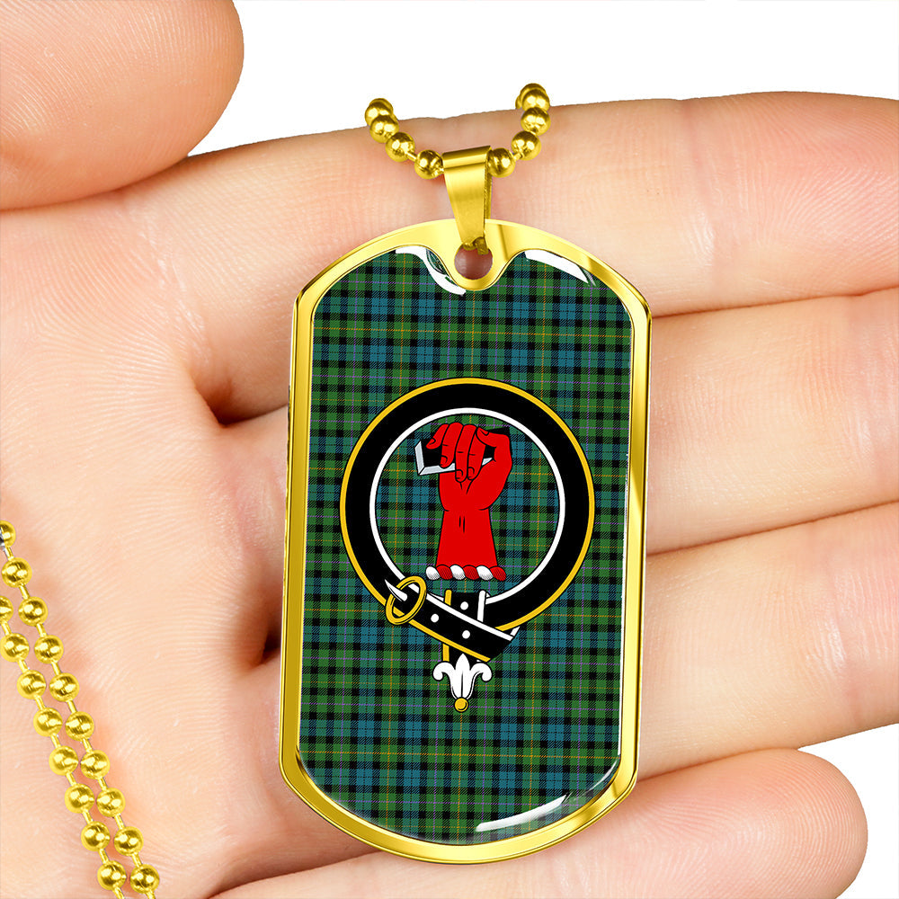 MacBride Ancient Clan Badge Classic Tartan Dog Tag Necklace