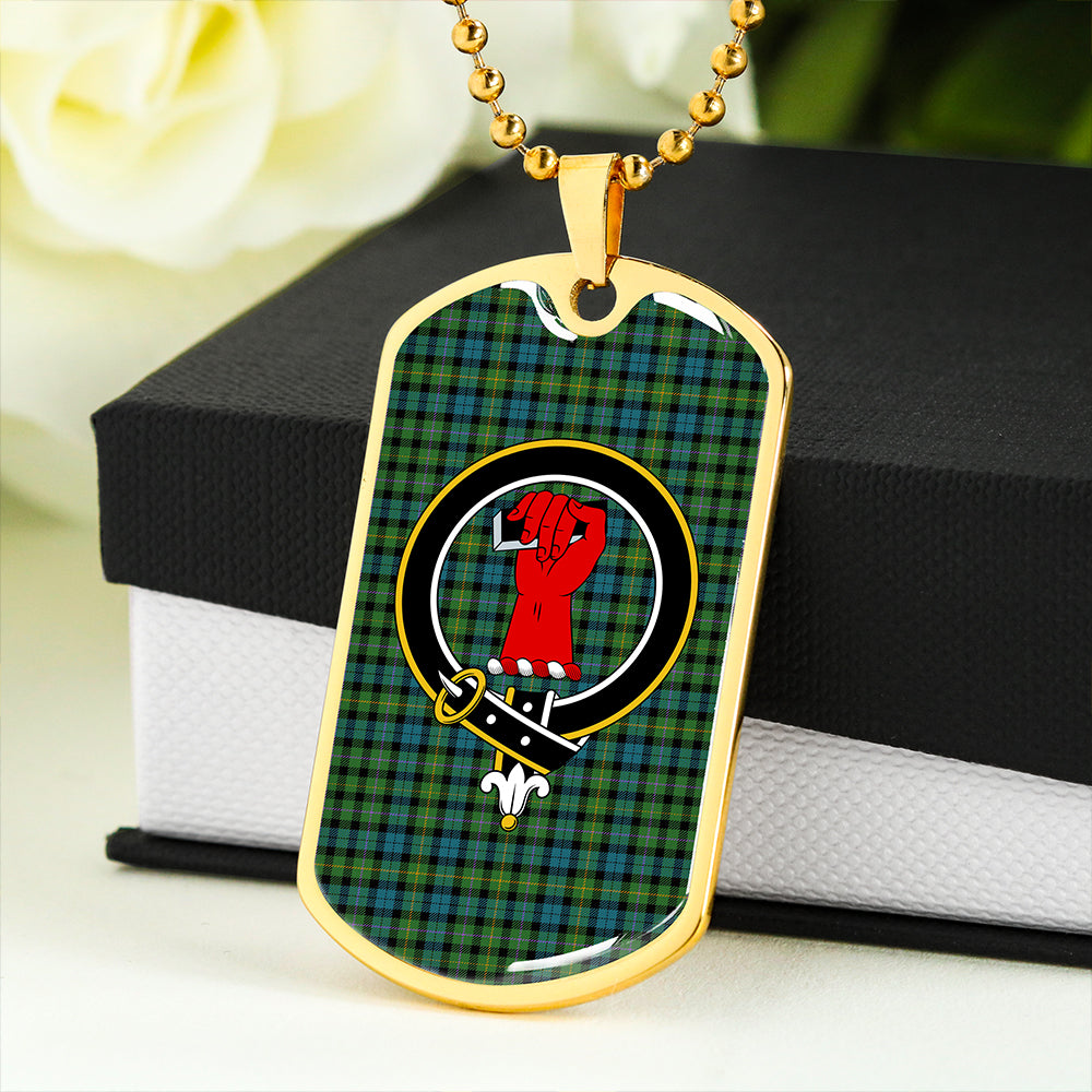 MacBride Ancient Clan Badge Classic Tartan Dog Tag Necklace