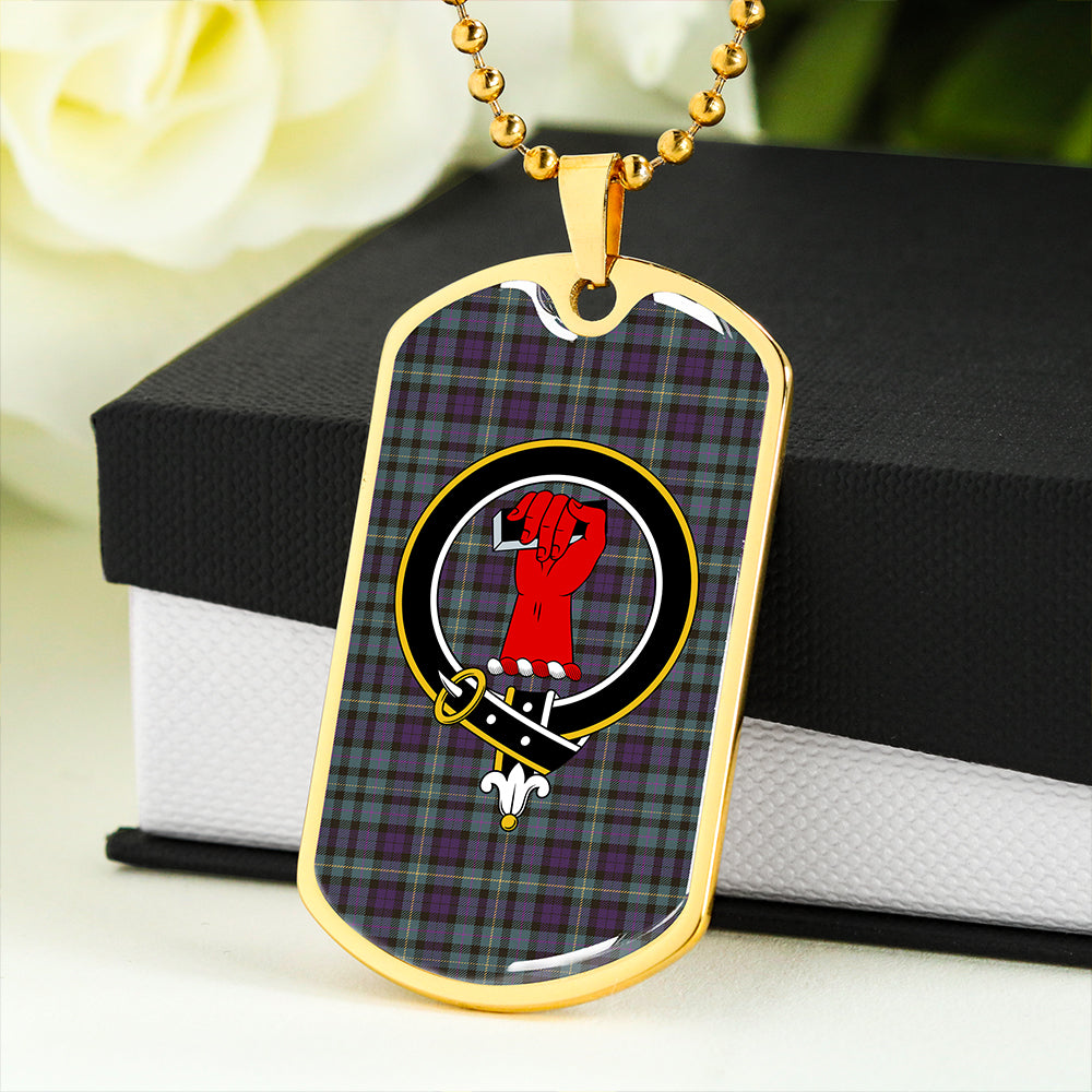 MacBride Weathered Clan Badge Classic Tartan Dog Tag Necklace