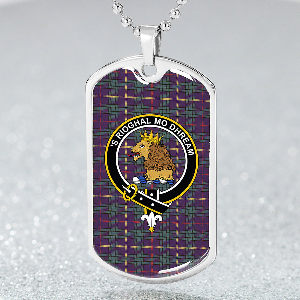 MacCainsh Weathered Clan Badge Classic Tartan Dog Tag Necklace
