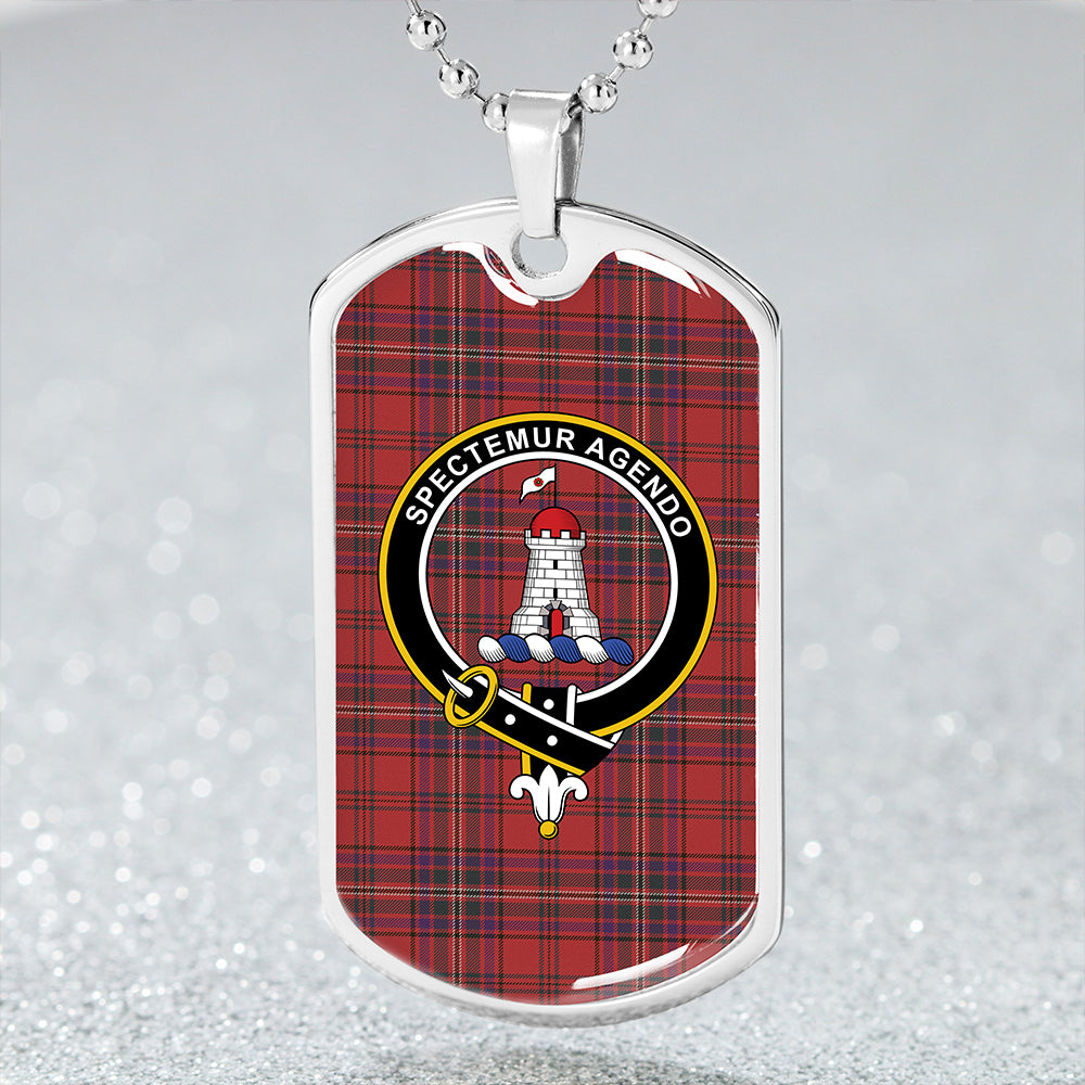 MacClure Weathered Clan Badge Classic Tartan Dog Tag Necklace