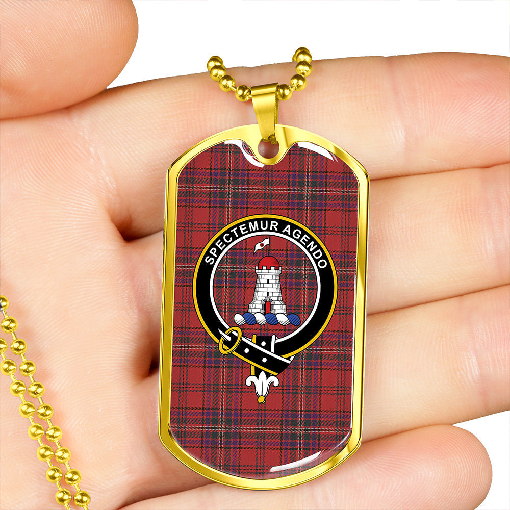 MacClure Weathered Clan Badge Classic Tartan Dog Tag Necklace