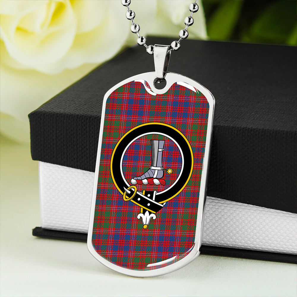 MacColl Hunting (MacCall Hunting) Modern Clan Badge Classic Tartan Dog Tag Necklace