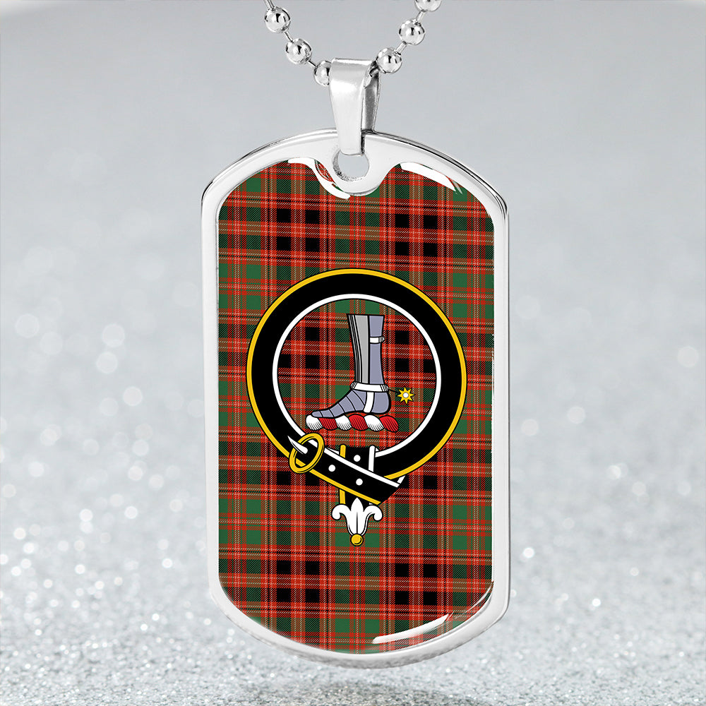 MacColl Old (MacCall Old) Ancient Clan Badge Classic Tartan Dog Tag Necklace
