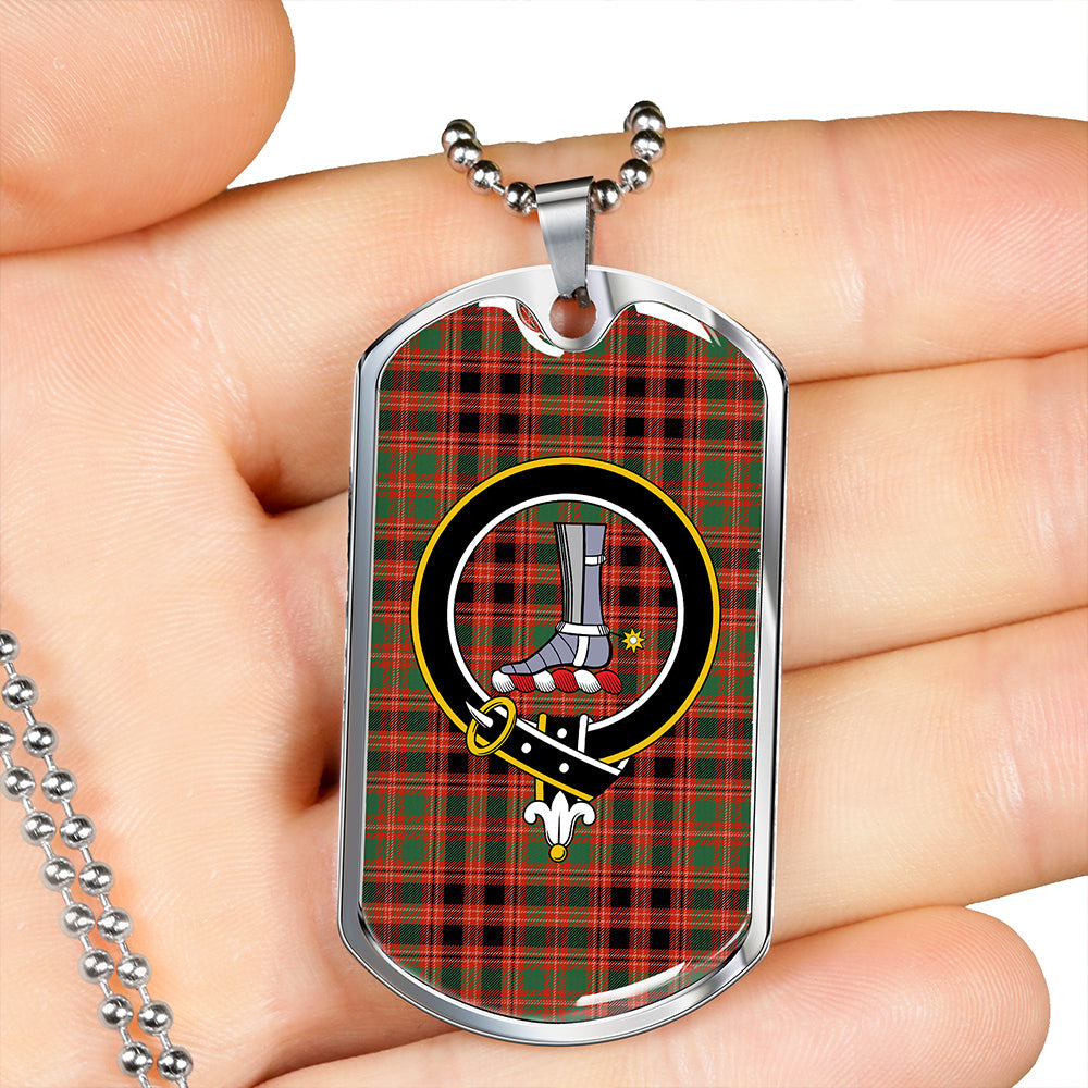 MacColl Old (MacCall Old) Ancient Clan Badge Classic Tartan Dog Tag Necklace