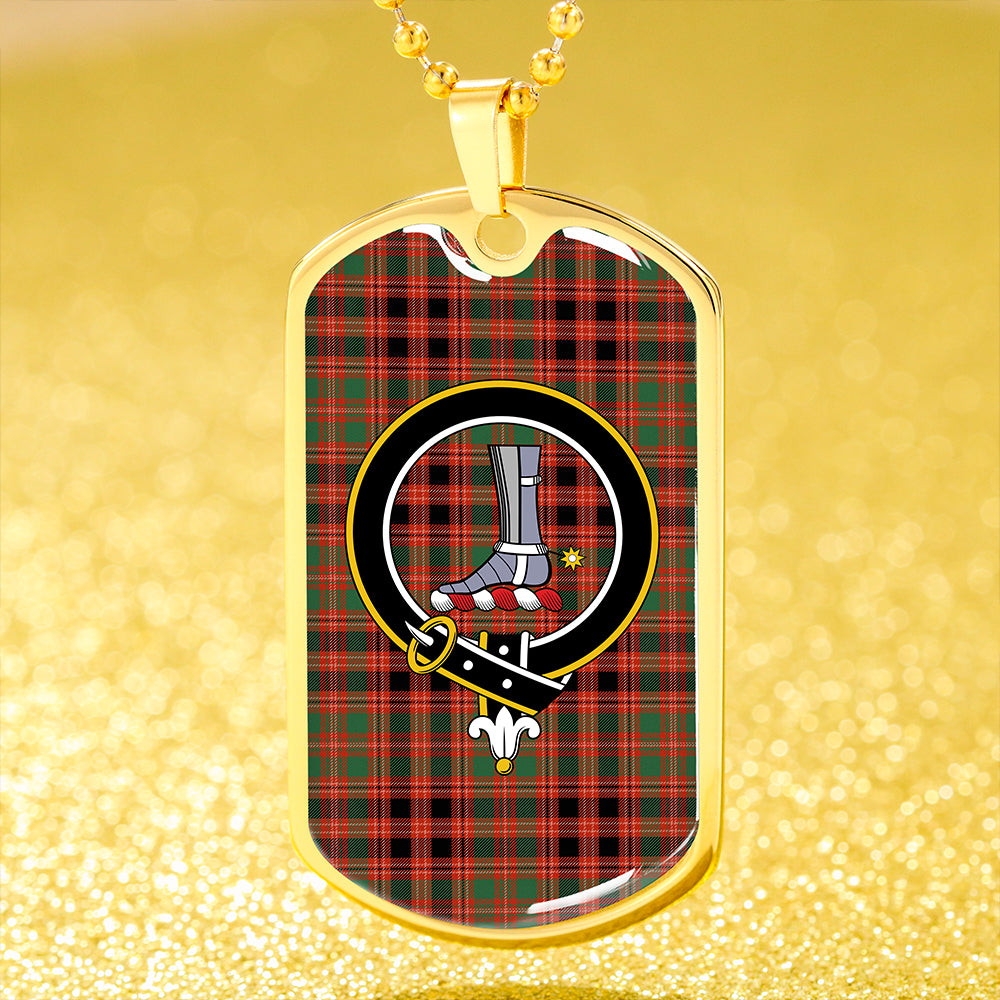 MacColl Old (MacCall Old) Ancient Clan Badge Classic Tartan Dog Tag Necklace