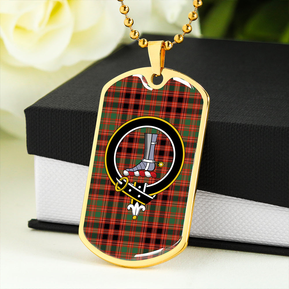 MacColl Old (MacCall Old) Ancient Clan Badge Classic Tartan Dog Tag Necklace
