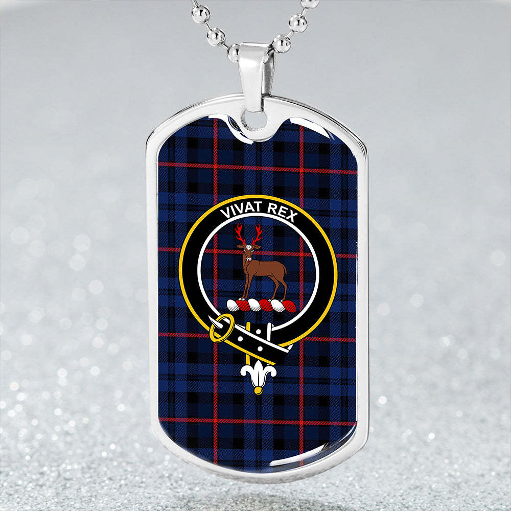MacCorquodale Modern Clan Badge Classic Tartan Dog Tag Necklace