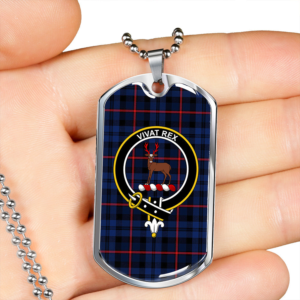 MacCorquodale Modern Clan Badge Classic Tartan Dog Tag Necklace