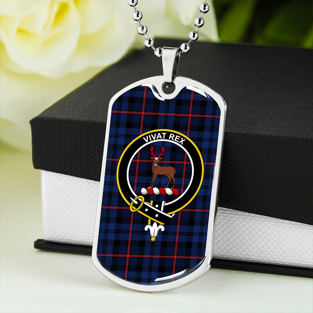 MacCorquodale Modern Clan Badge Classic Tartan Dog Tag Necklace