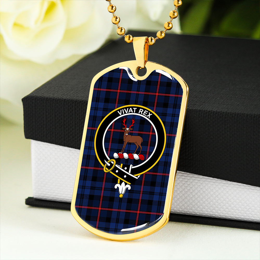 MacCorquodale Modern Clan Badge Classic Tartan Dog Tag Necklace