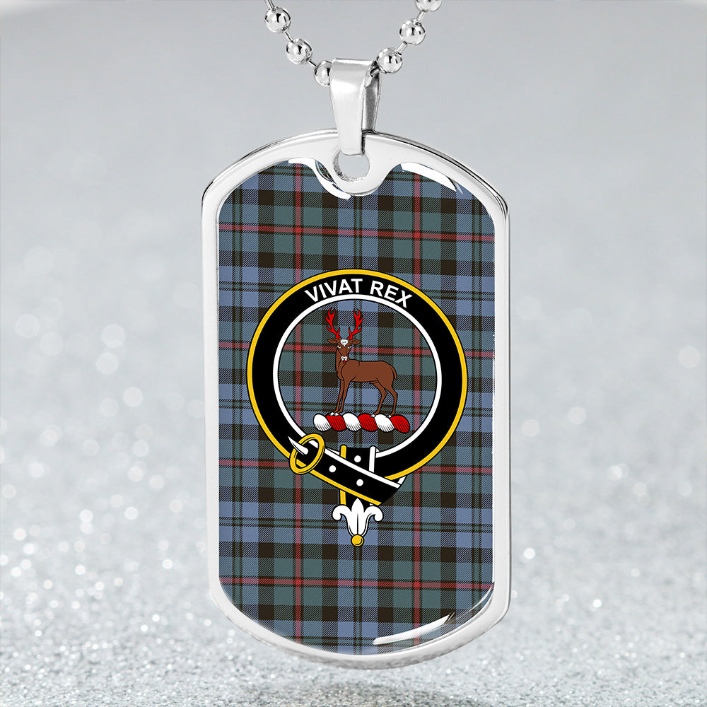 MacCorquodale Weathered Clan Badge Classic Tartan Dog Tag Necklace