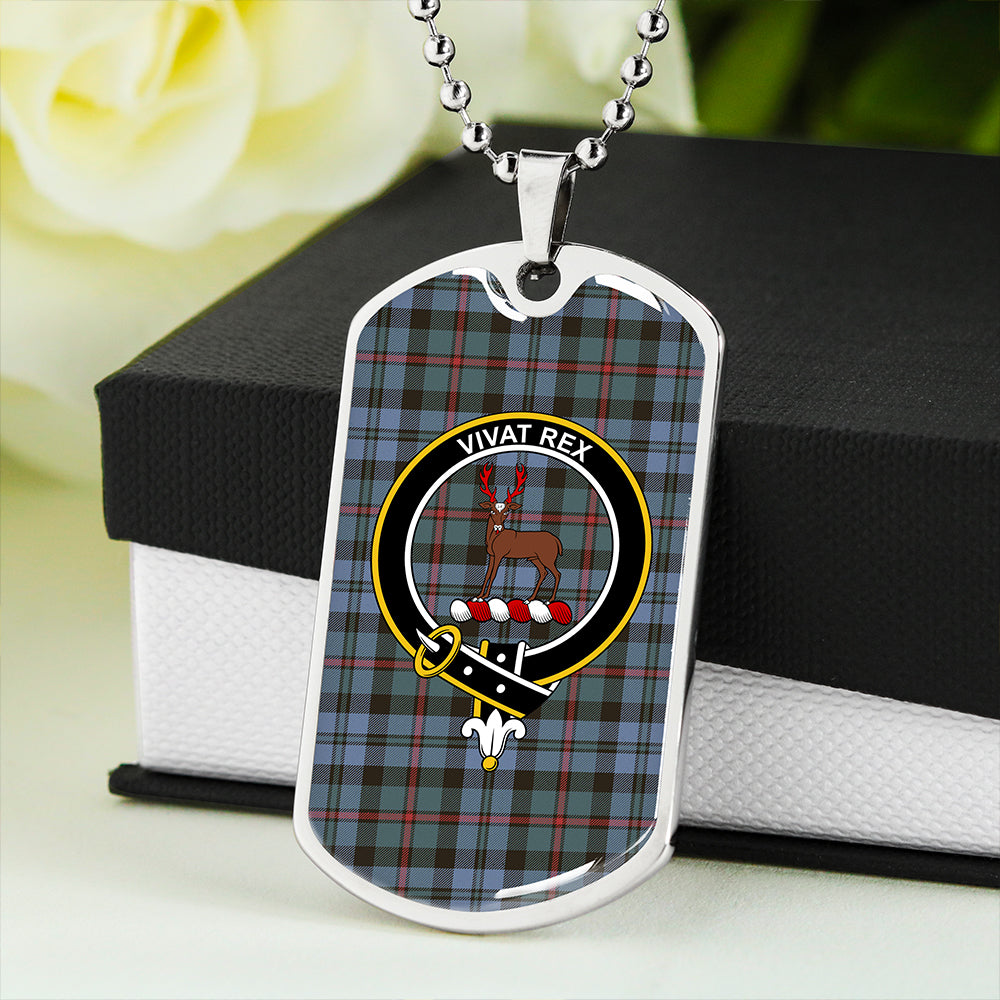 MacCorquodale Weathered Clan Badge Classic Tartan Dog Tag Necklace