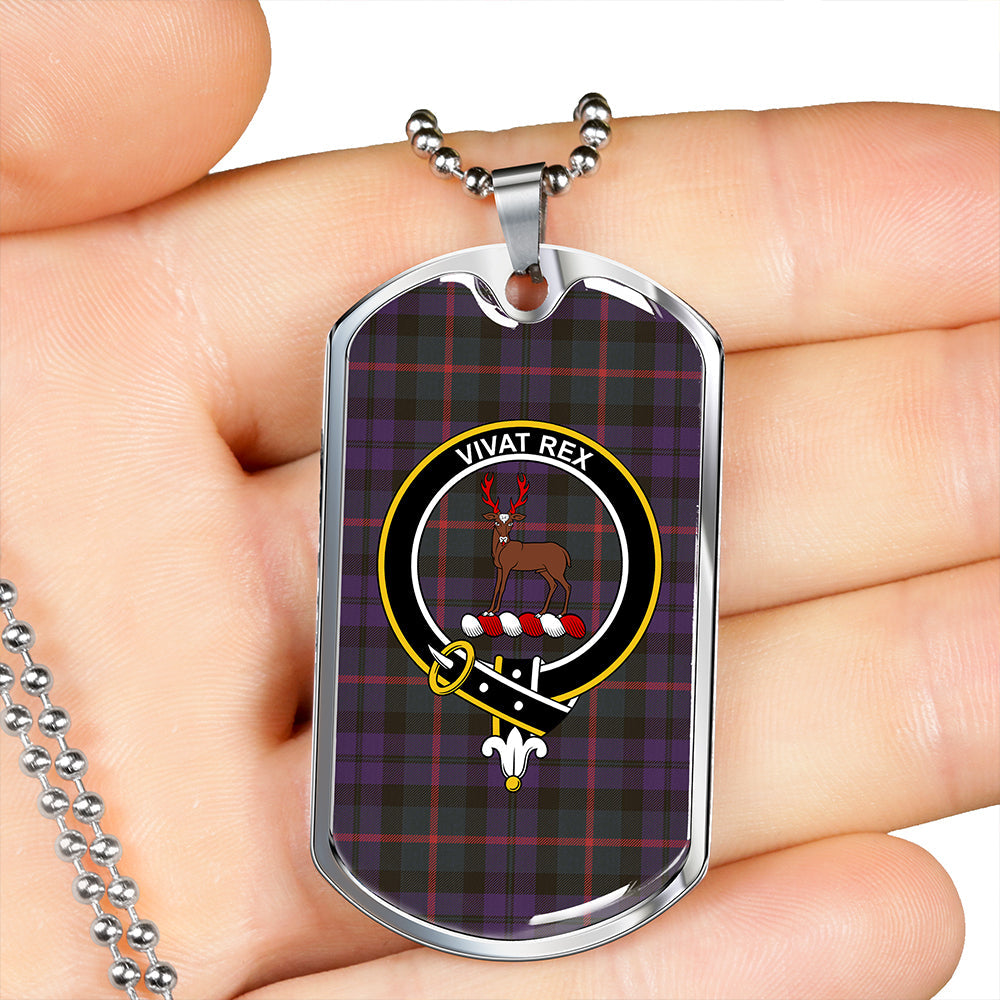 MacCorquodale #2 Weathered Clan Badge Classic Tartan Dog Tag Necklace