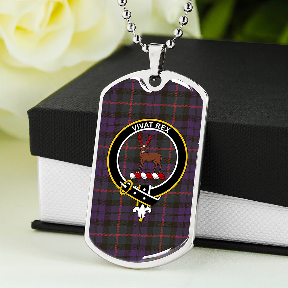 MacCorquodale #2 Weathered Clan Badge Classic Tartan Dog Tag Necklace