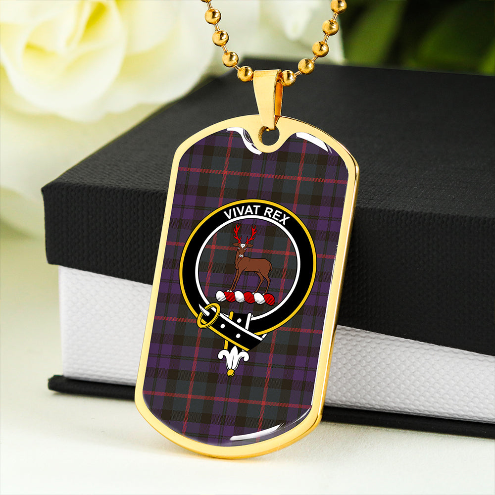 MacCorquodale #2 Weathered Clan Badge Classic Tartan Dog Tag Necklace
