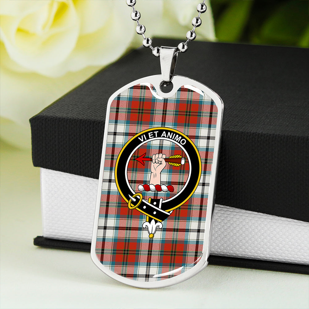 MacCulloch 1746 Dress Ancient Clan Badge Classic Tartan Dog Tag Necklace