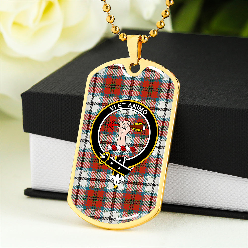 MacCulloch 1746 Dress Ancient Clan Badge Classic Tartan Dog Tag Necklace