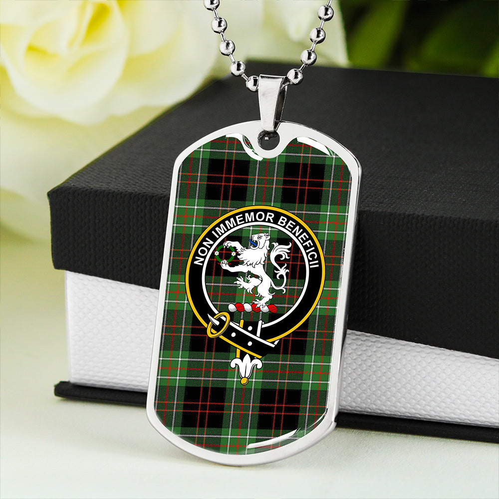 MacDiarmid Ancient Clan Badge Classic Tartan Dog Tag Necklace