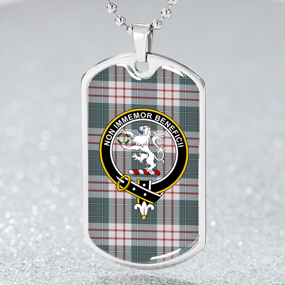 MacDiarmid Dress Weathered Clan Badge Classic Tartan Dog Tag Necklace