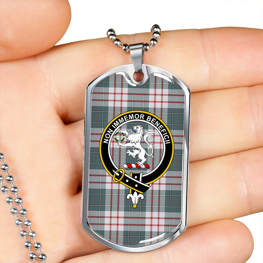 MacDiarmid Dress Weathered Clan Badge Classic Tartan Dog Tag Necklace