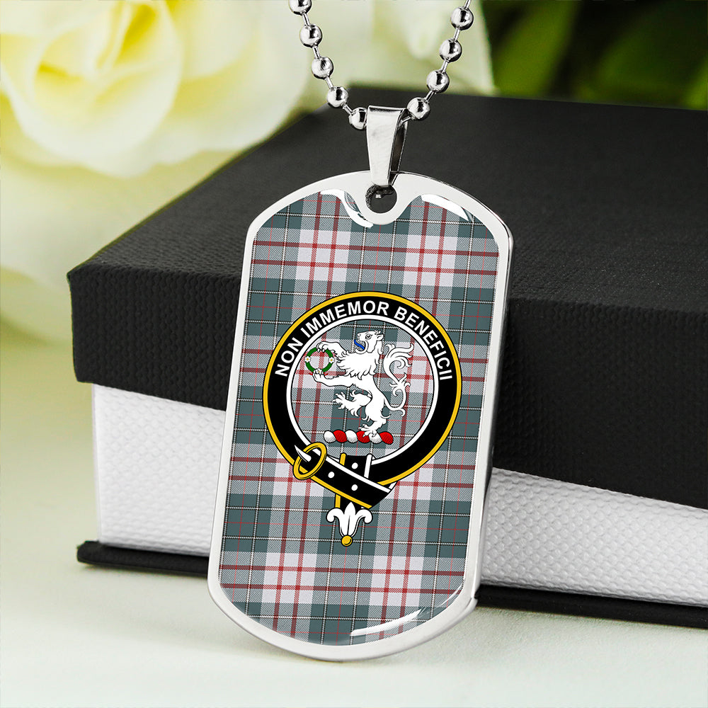 MacDiarmid Dress Weathered Clan Badge Classic Tartan Dog Tag Necklace