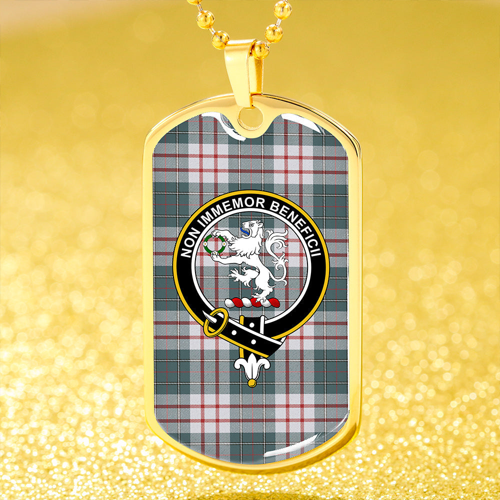 MacDiarmid Dress Weathered Clan Badge Classic Tartan Dog Tag Necklace