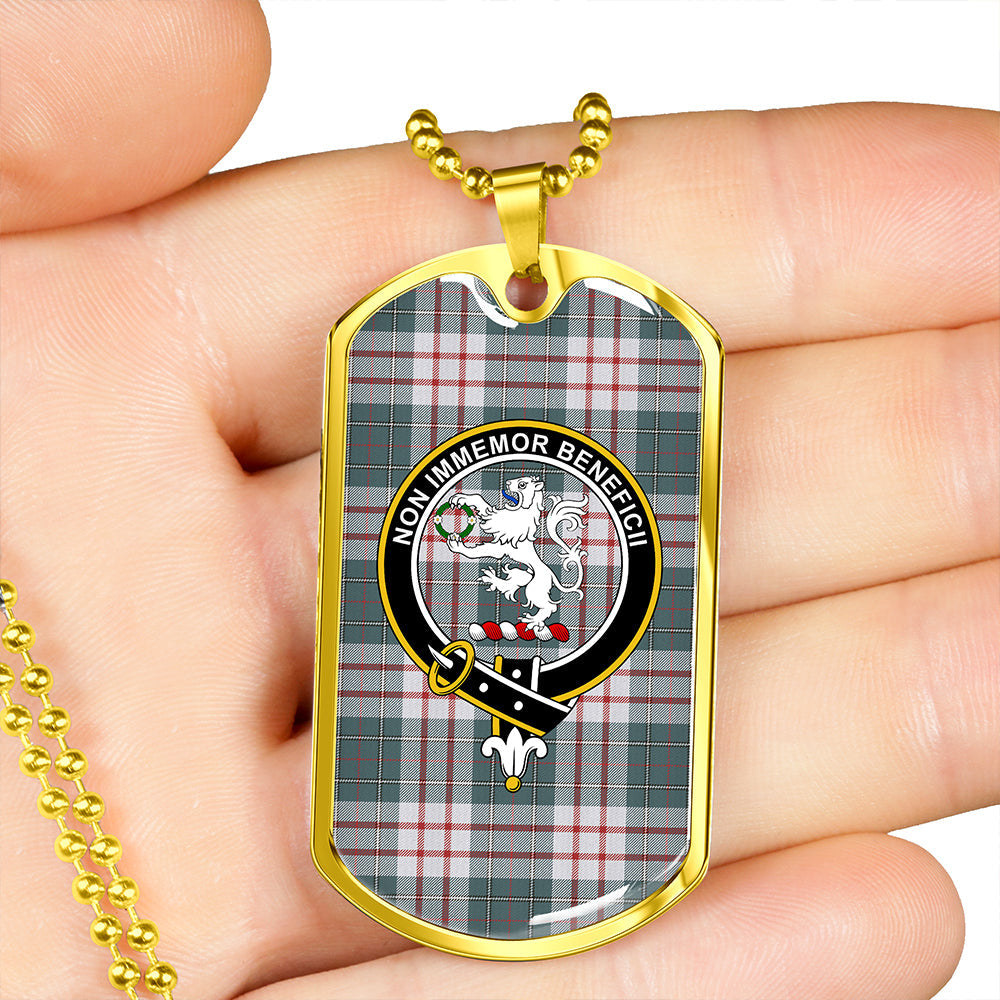 MacDiarmid Dress Weathered Clan Badge Classic Tartan Dog Tag Necklace