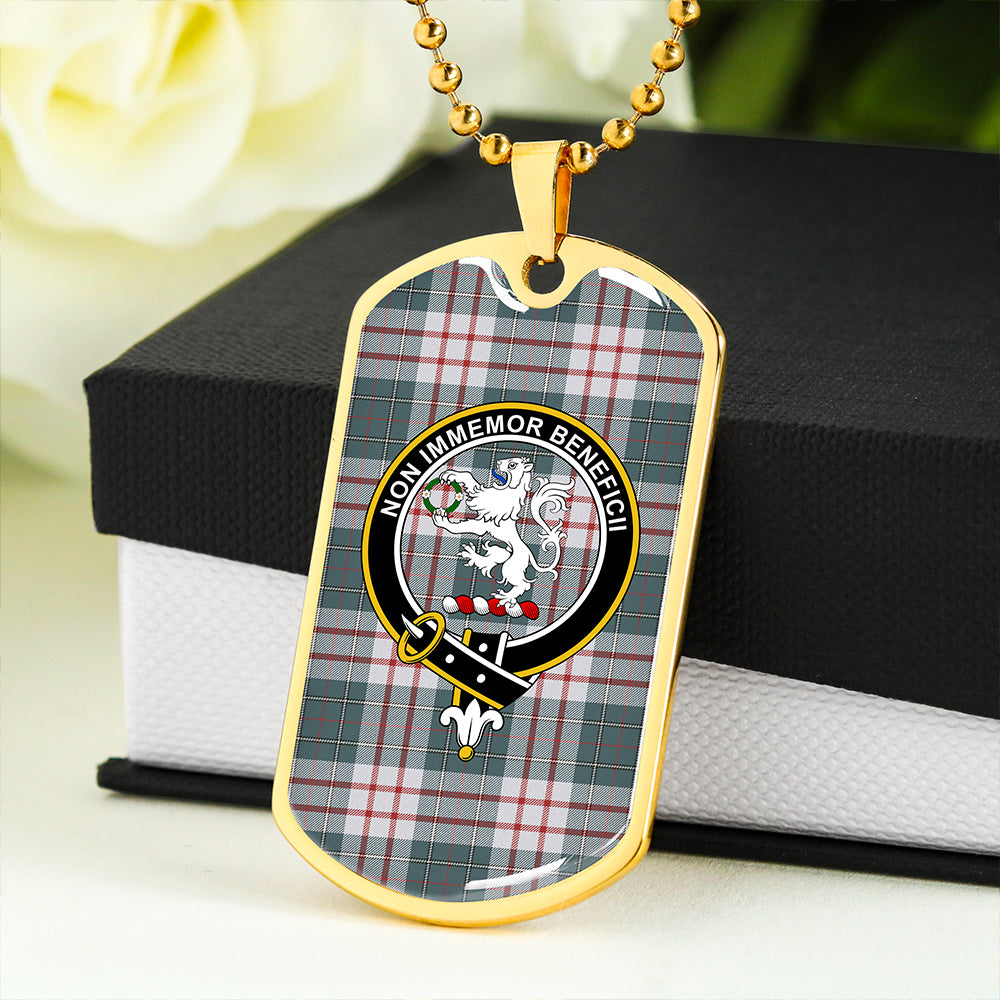 MacDiarmid Dress Weathered Clan Badge Classic Tartan Dog Tag Necklace