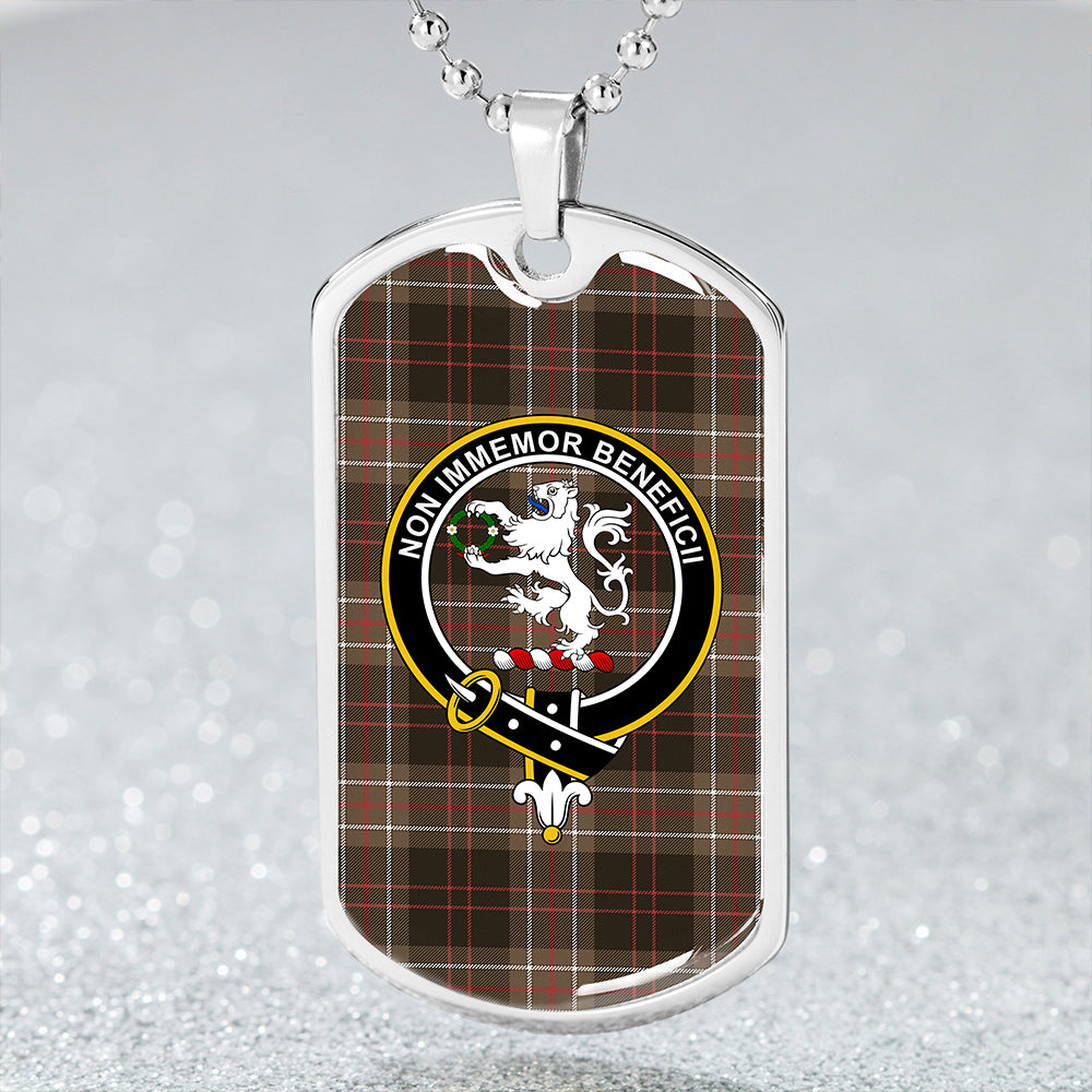 MacDiarmid Weathered Clan Badge Classic Tartan Dog Tag Necklace