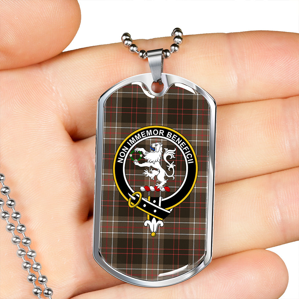 MacDiarmid Weathered Clan Badge Classic Tartan Dog Tag Necklace