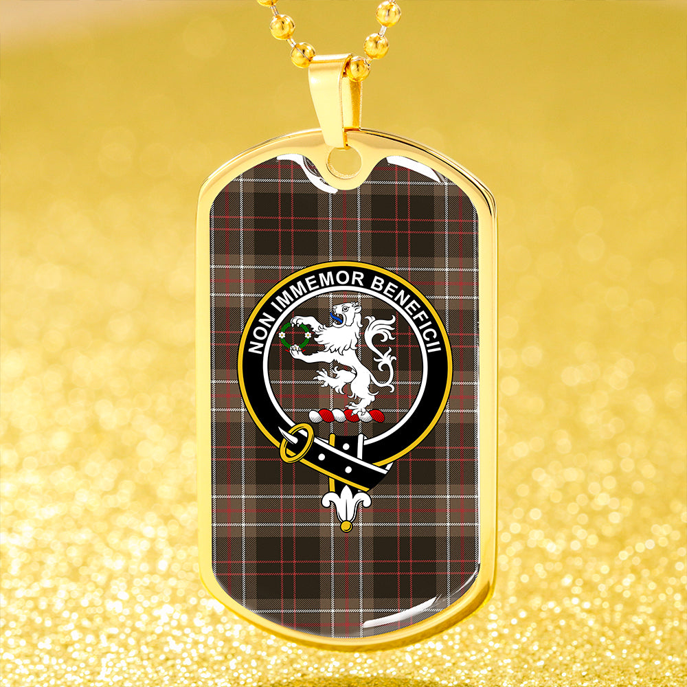 MacDiarmid Weathered Clan Badge Classic Tartan Dog Tag Necklace
