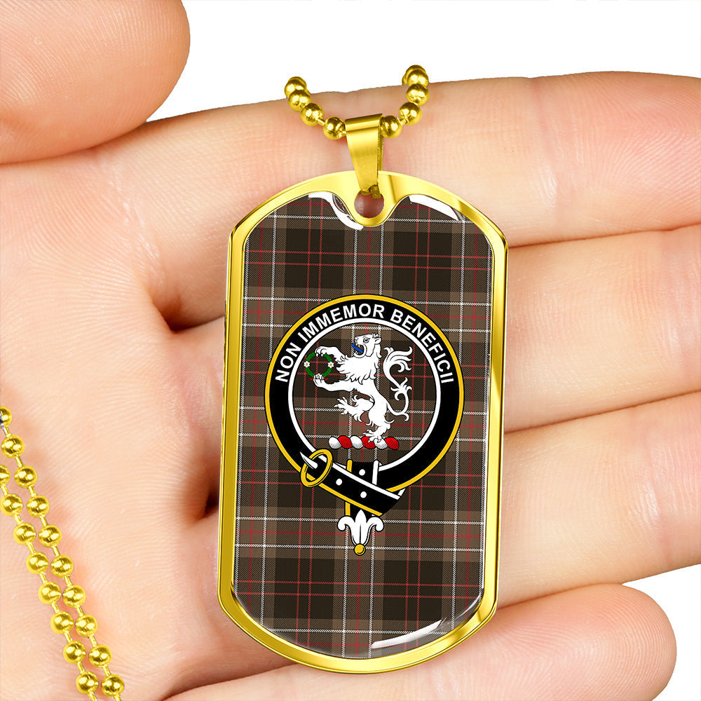 MacDiarmid Weathered Clan Badge Classic Tartan Dog Tag Necklace