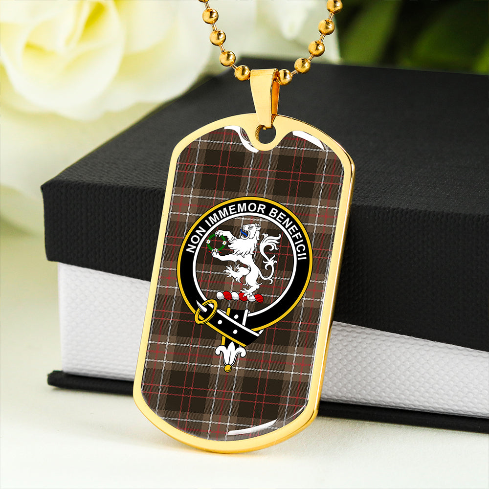 MacDiarmid Weathered Clan Badge Classic Tartan Dog Tag Necklace