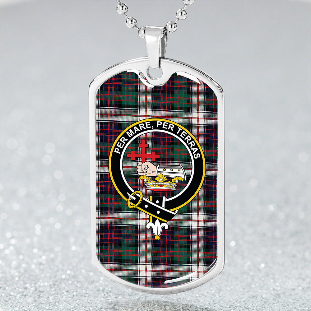 MacDonald Dress Modern Clan Badge Classic Tartan Dog Tag Necklace