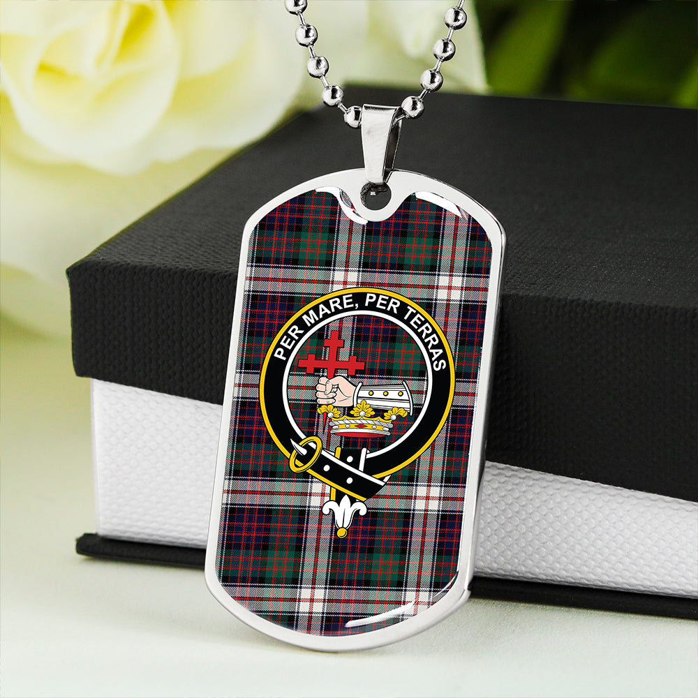 MacDonald Dress Modern Clan Badge Classic Tartan Dog Tag Necklace