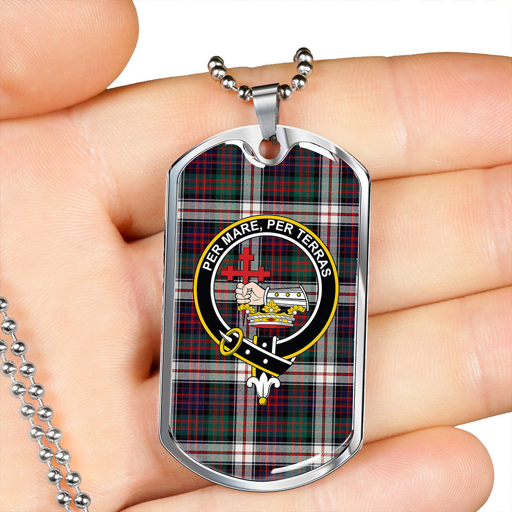 MacDonald Dress (Donald Dress) Clan Badge Classic Tartan Dog Tag Necklace