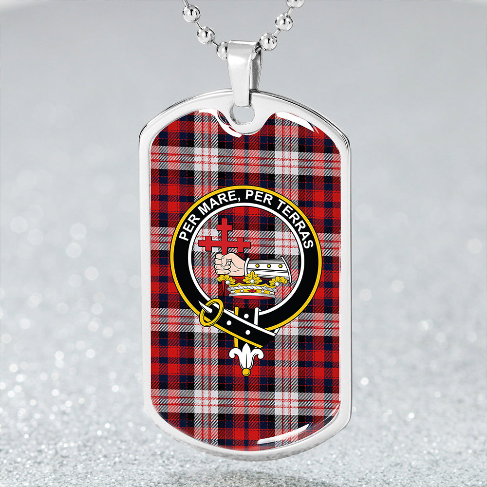MacDonald Dress; Irish Modern Clan Badge Classic Tartan Dog Tag Necklace