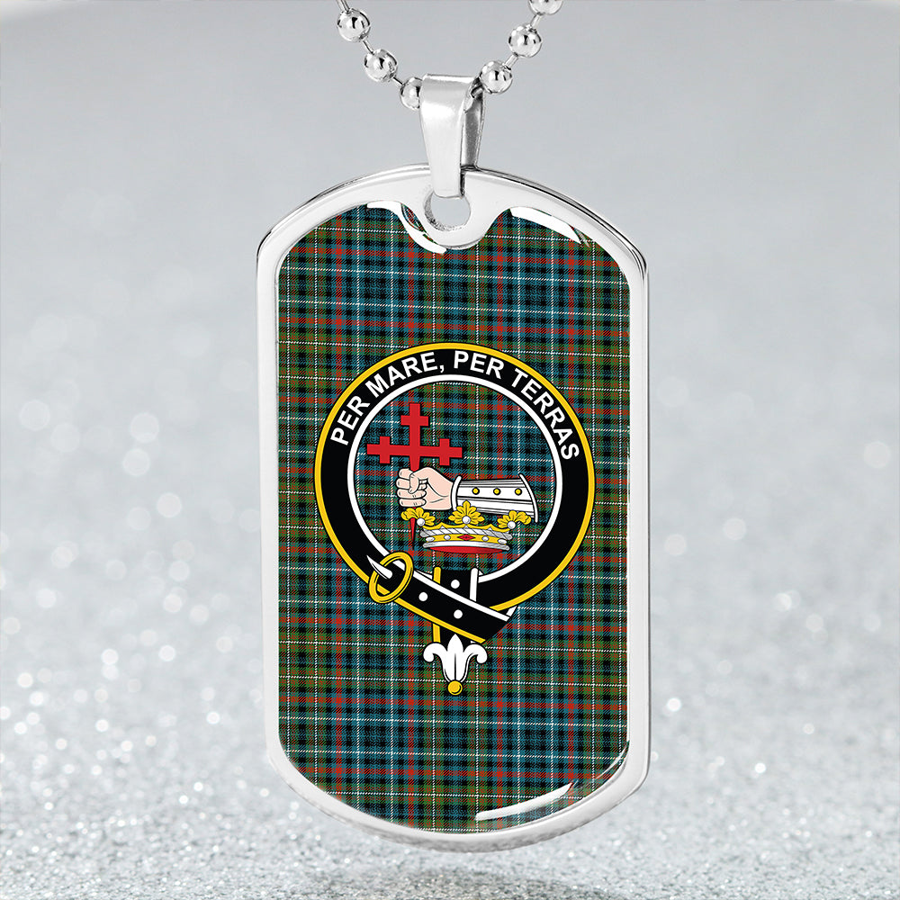 MacDonald Flora (Donald Flora) Plaid Artifact Ancient Clan Badge Classic Tartan Dog Tag Necklace