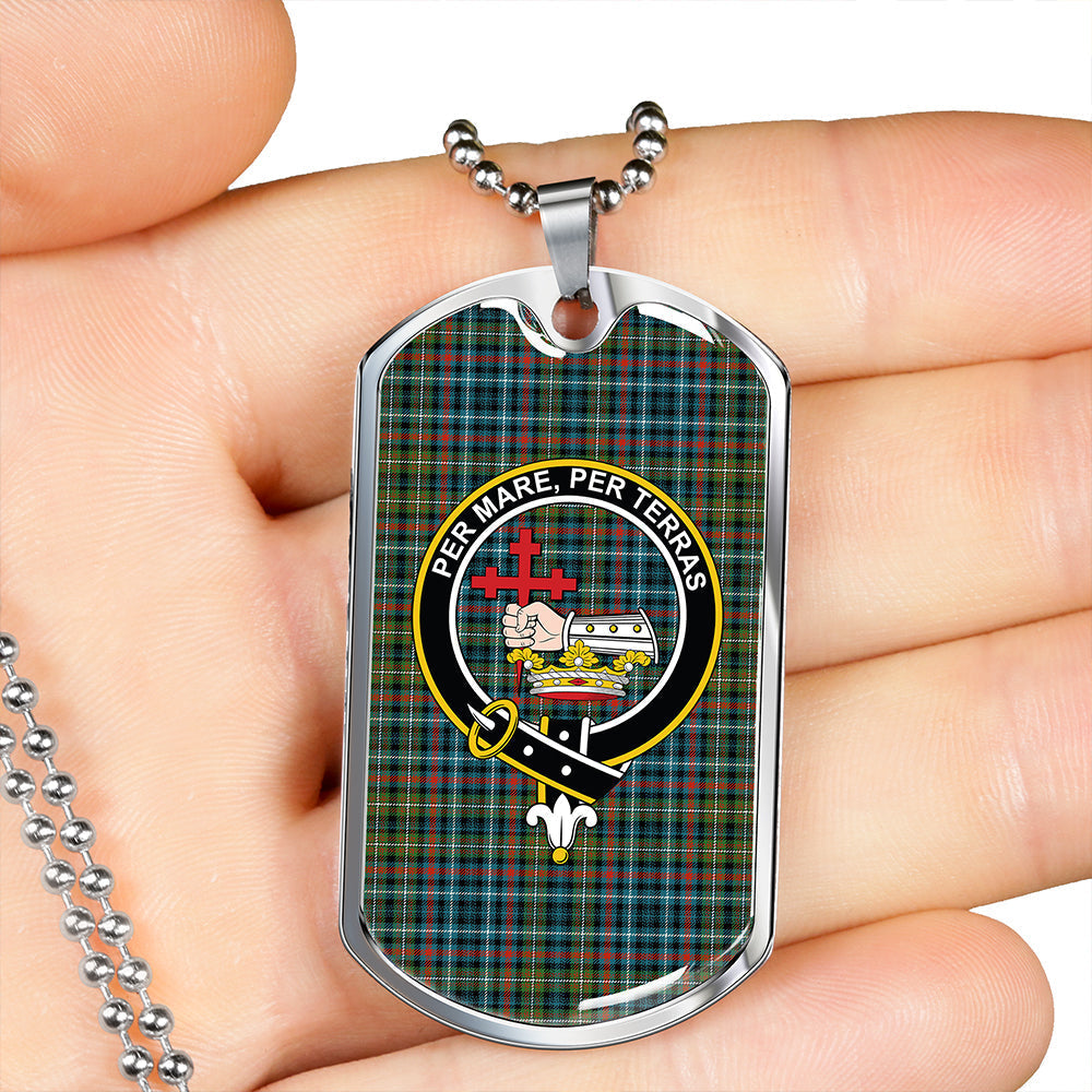 MacDonald Flora (Donald Flora) Plaid Artifact Ancient Clan Badge Classic Tartan Dog Tag Necklace