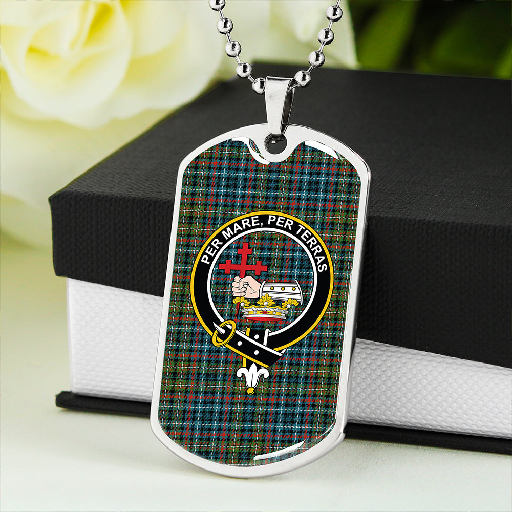 MacDonald Flora (Donald Flora) Plaid Artifact Ancient Clan Badge Classic Tartan Dog Tag Necklace