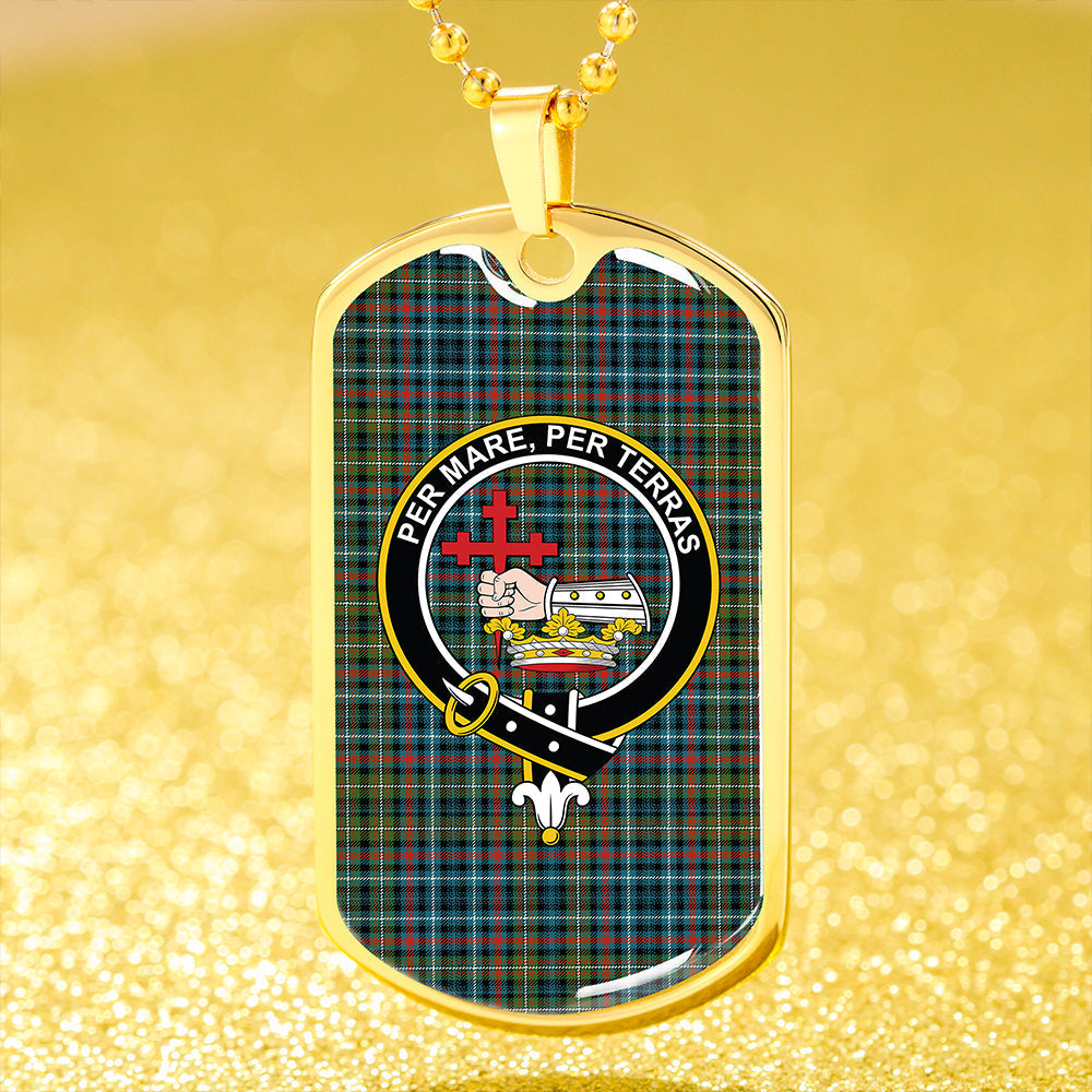 MacDonald Flora (Donald Flora) Plaid Artifact Ancient Clan Badge Classic Tartan Dog Tag Necklace